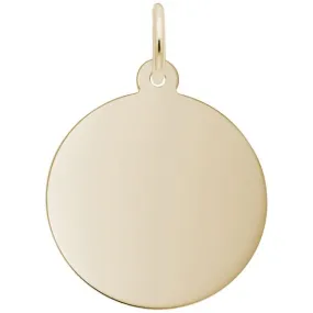 14k Gold Medium Round Disc Charm