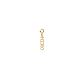 14k tiny HERO charm pendant