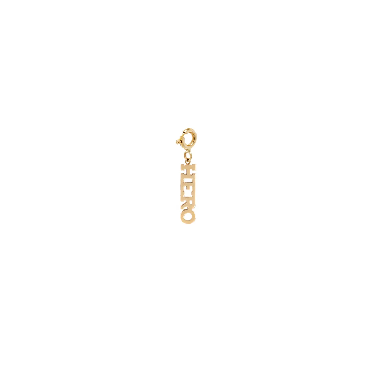 14k tiny HERO charm pendant