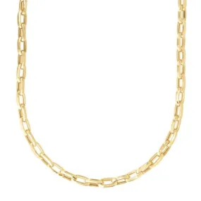 14K Yellow Gold 7.1mm Mens Paperclip Necklace - 24"