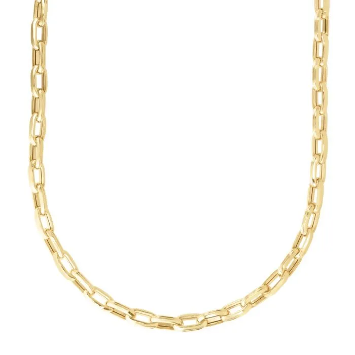 14K Yellow Gold 7.1mm Mens Paperclip Necklace - 24"