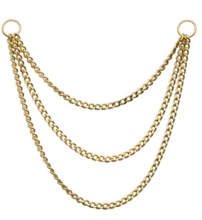 14kt Gold Triple Curb Chain