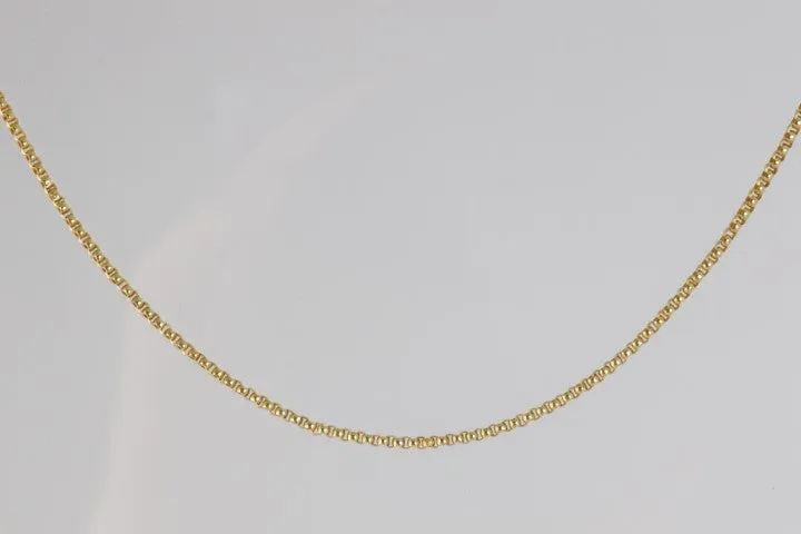 18” 14k Yellow Gold Rolo Link Chain Necklace (4.00g.)