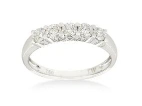 18ct White Gold Diamond Ring with Five Stones