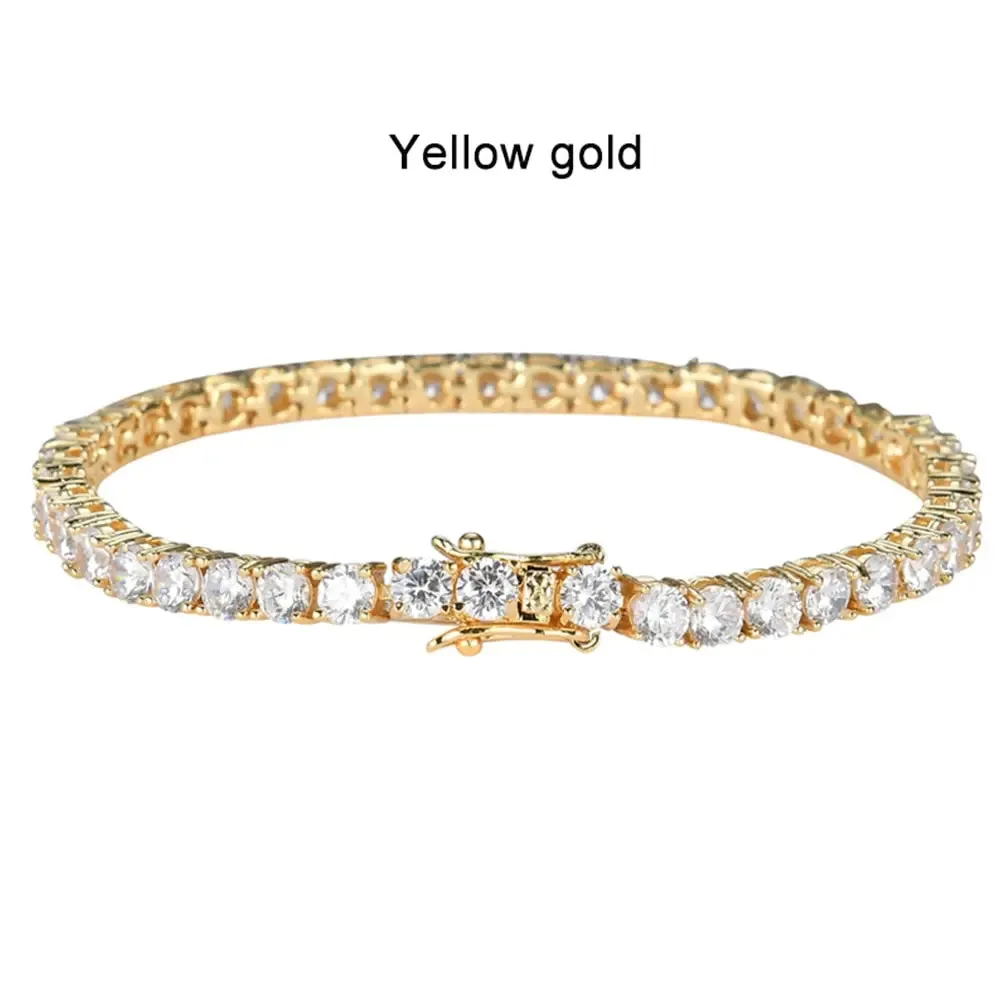 18K GOLD PLATED SILVER 4MM MOISSANITE TENNIS BRACELET 15CTW