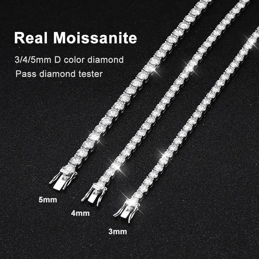 18K GOLD PLATED SILVER 4MM MOISSANITE TENNIS BRACELET 15CTW