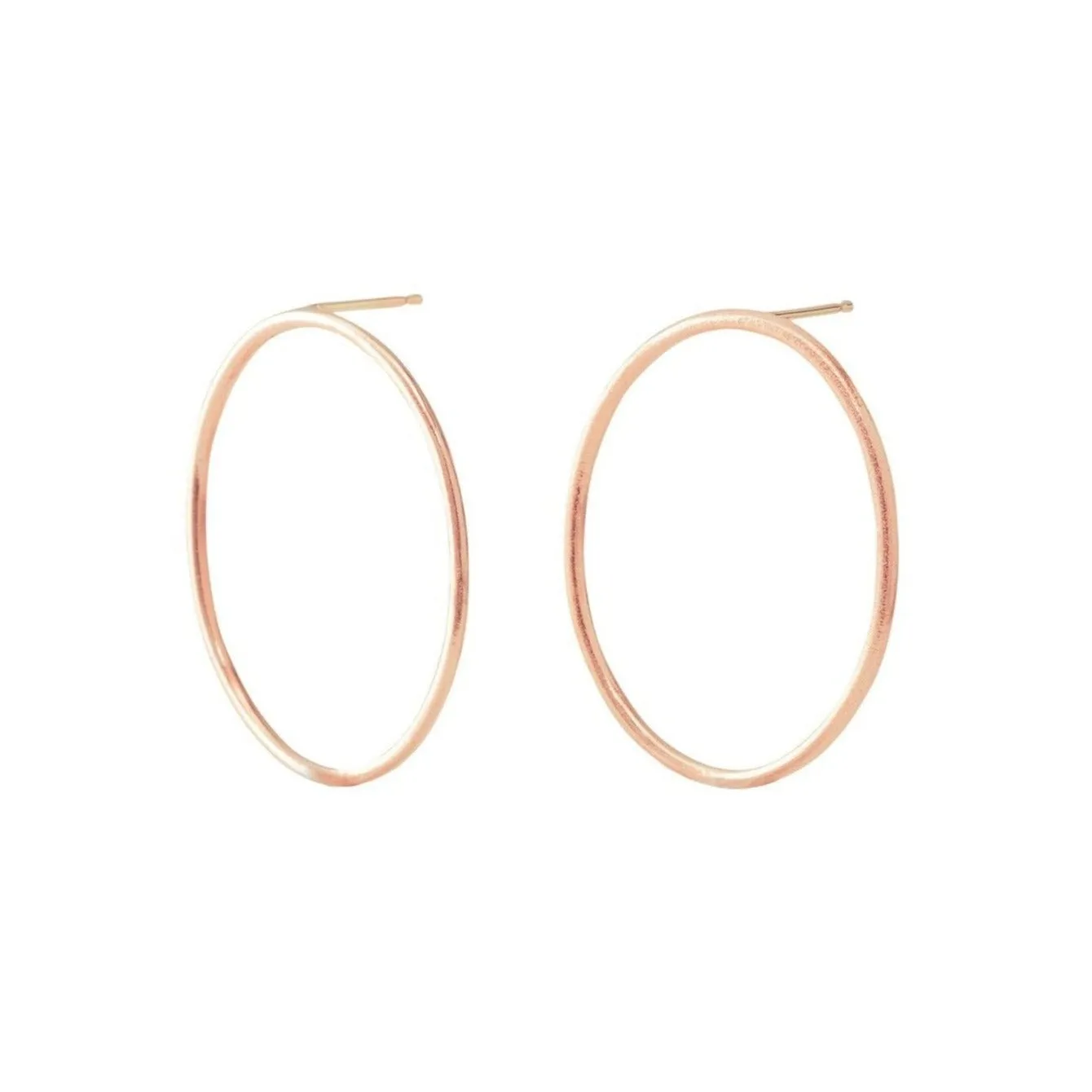 18K Large Oval Post Earring