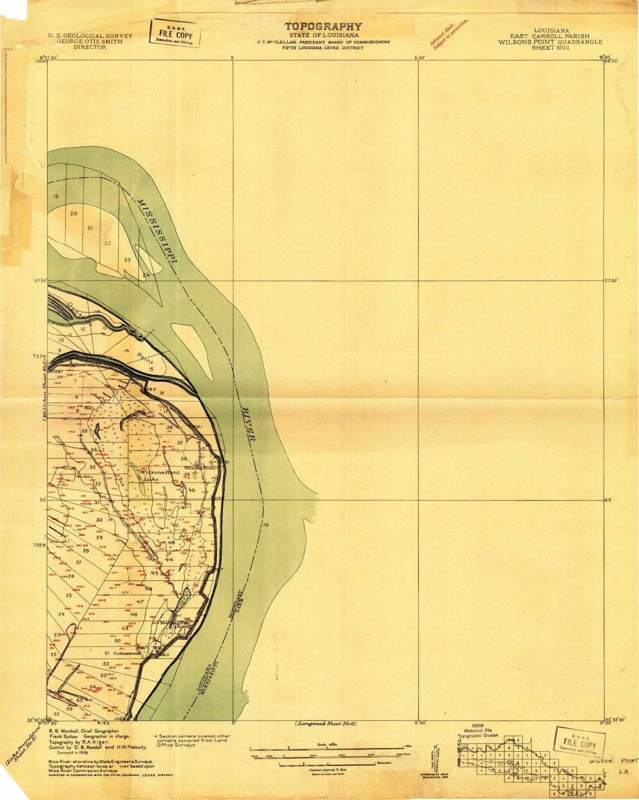 1909 Wilsons Point, MS - Mississippi - USGS Topographic Map