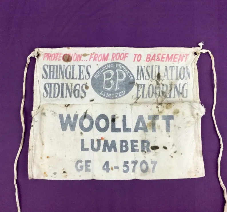 1950s Carpenter's Apron, Woollatt Lumber London Ontario