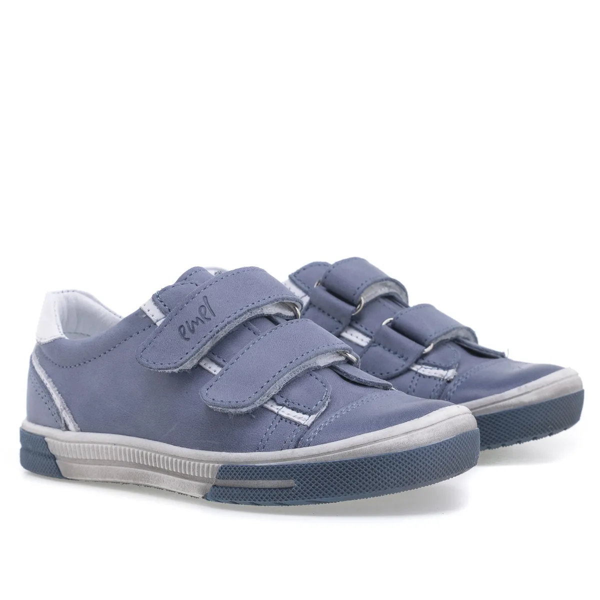 (2066B-1) Low Velcro Trainers Blue