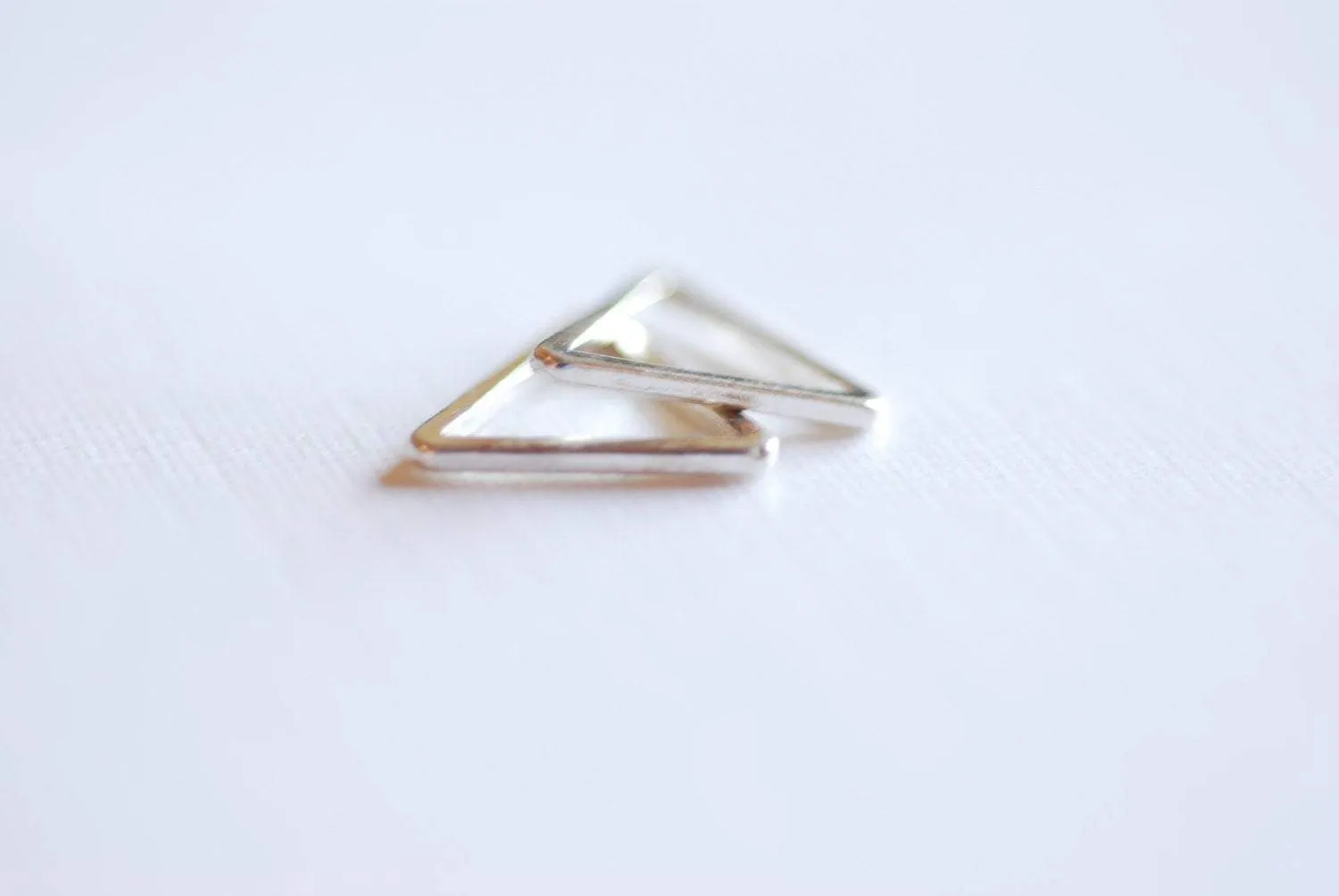 2pcs Sterling Silver Open Triangle Jump Ring, 925 Silver Triangle Charm, Equilateral Triangle Charm, Sterling Silver Triangle Connector