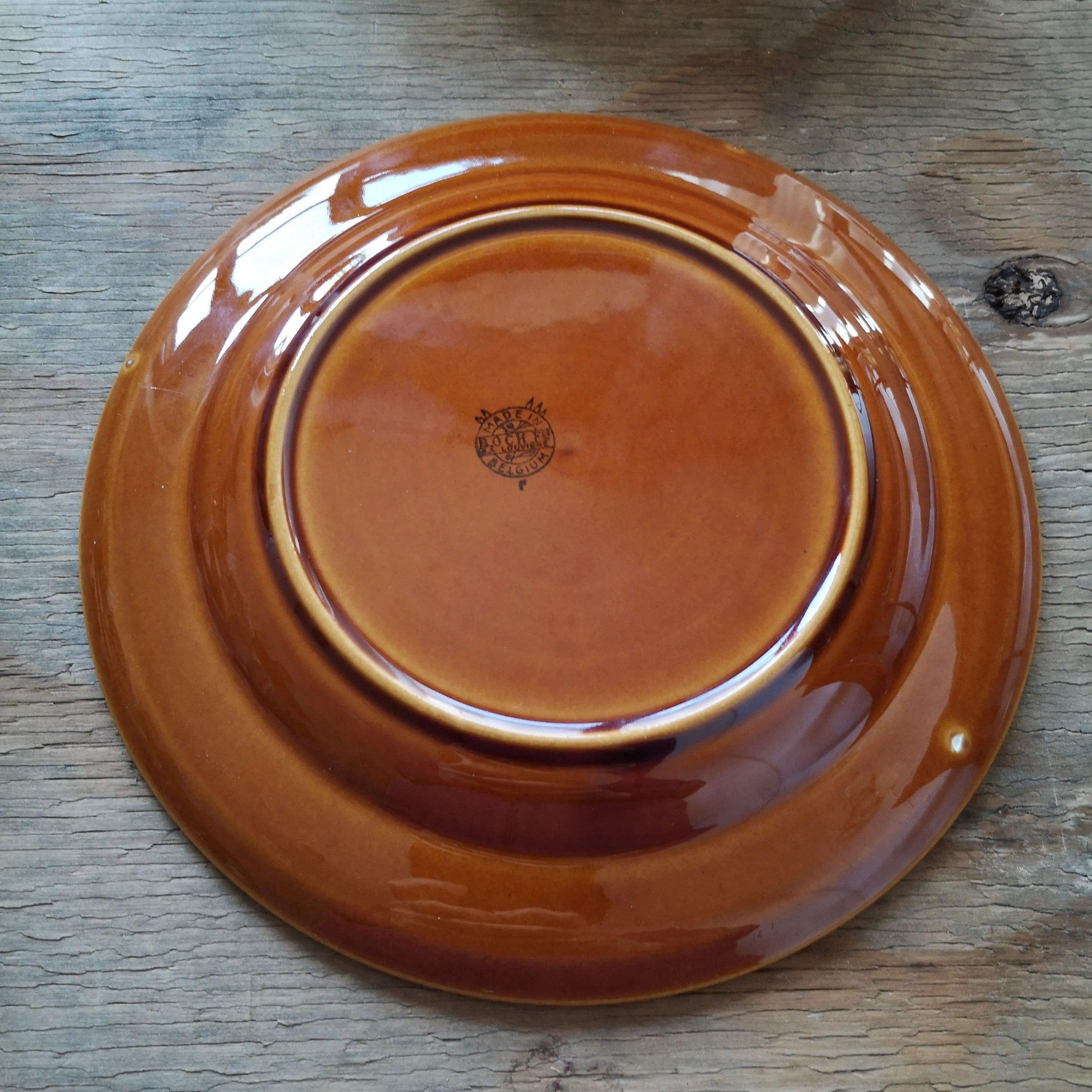 [30%OFF] BOCH la louviere|Brown glazed Vintage plate1 ヴィンテージプレート |