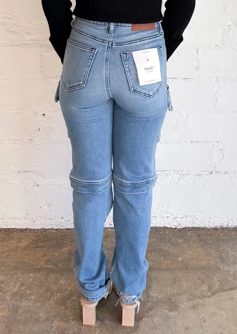 32 Inseam Tracy Cargo Straight Jeans