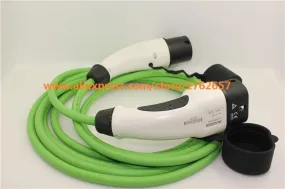 32A 22kw EV plug IEC62196 3-phase electric vehicle charging station charger Type2 to Type 2 green cable Mennekes female to male