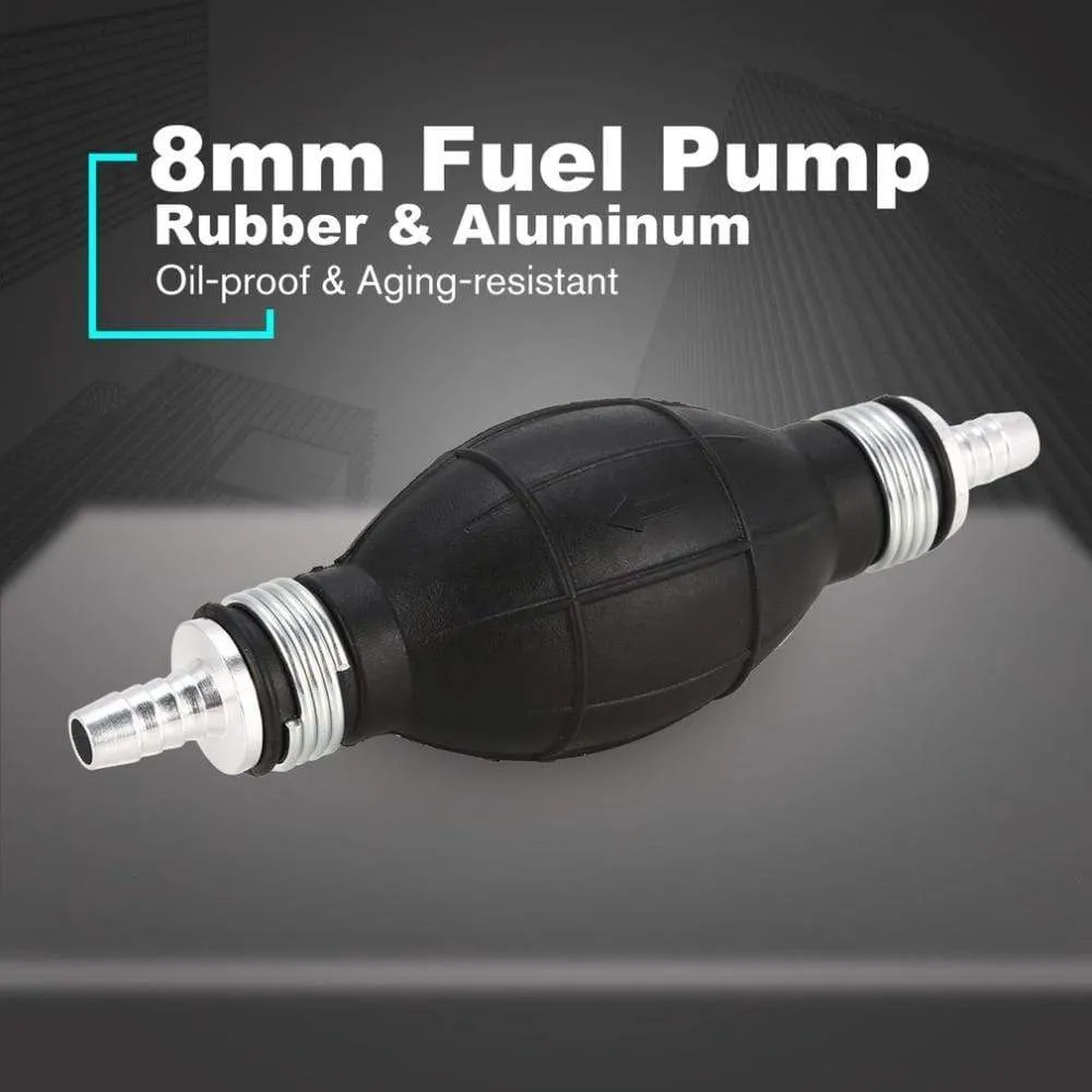 6/8/10/12mm Car Universal Fuel Pump Rubber Manual Transfer Liquid Gasoline Petrol Diesel Hand Primer Bulb Tube Aluminum