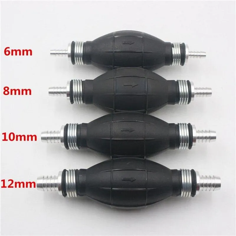 6/8/10/12mm Car Universal Fuel Pump Rubber Manual Transfer Liquid Gasoline Petrol Diesel Hand Primer Bulb Tube Aluminum