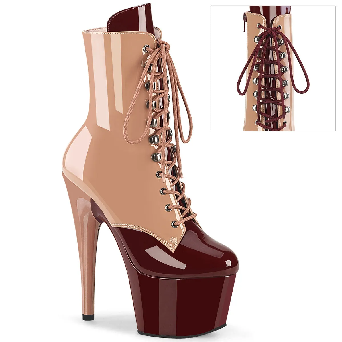 7 Inch Heel ADORE-1020DC Blush-Burgundy