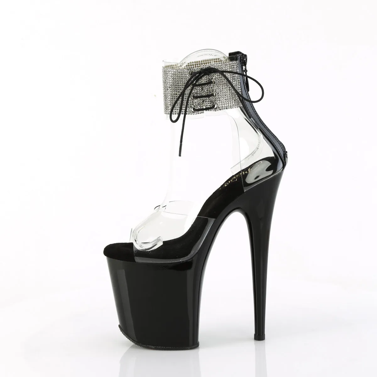 8 Inch Heel FLAMINGO-824RS Clear Black