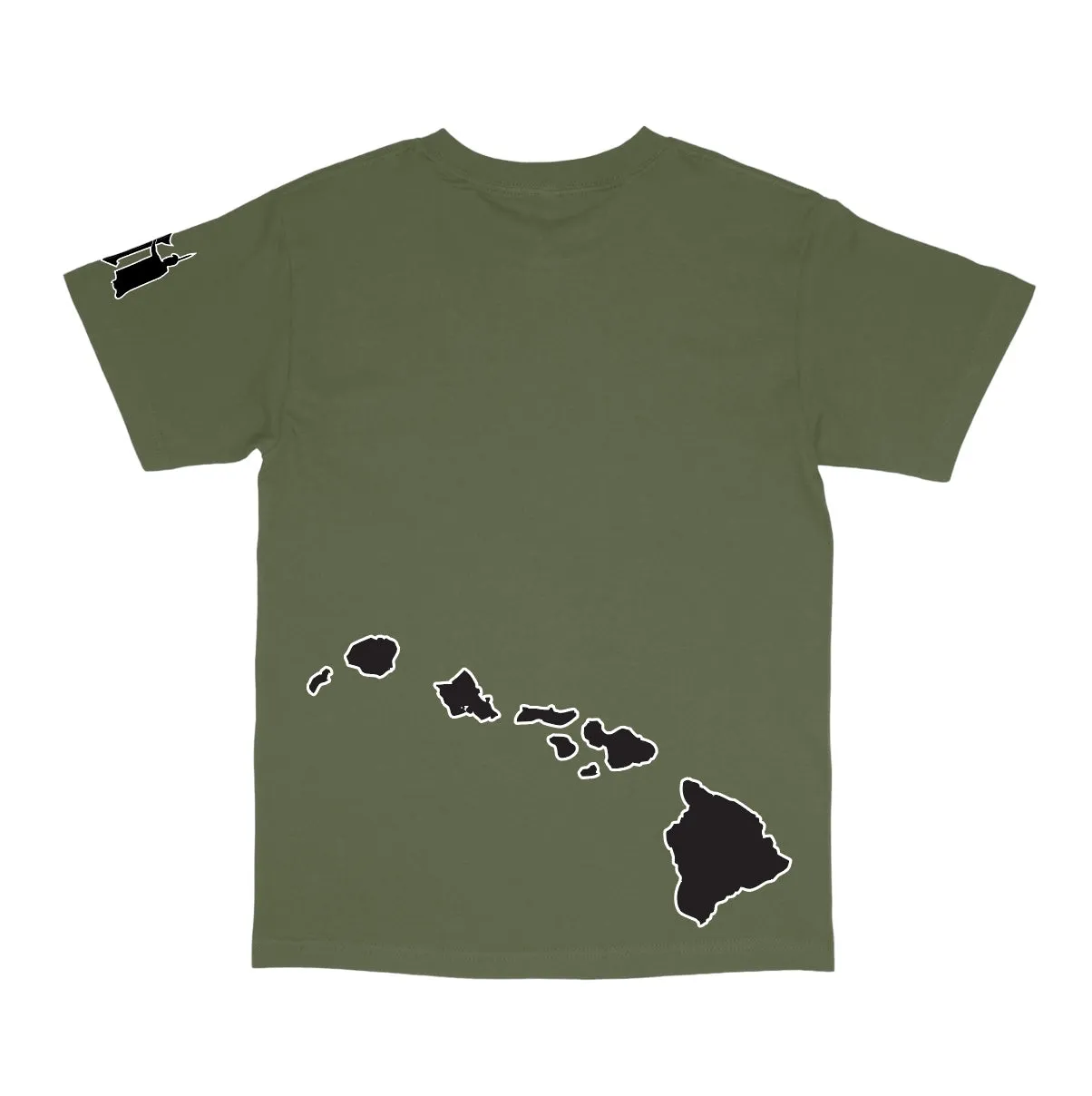 808ALLDAY Army Green Box HI Palm T-Shirt