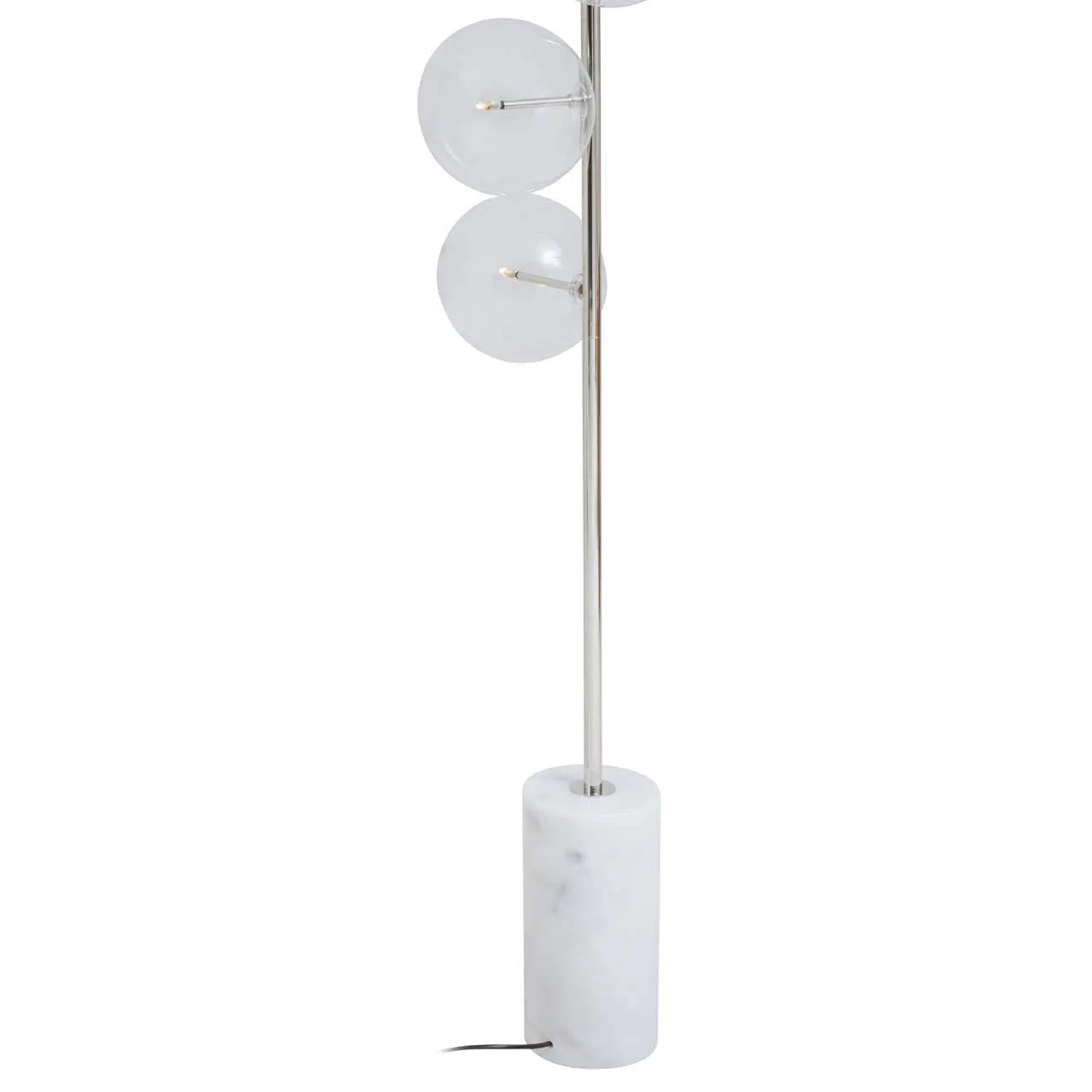 Abira Nickel And White Marble Floor Lamp