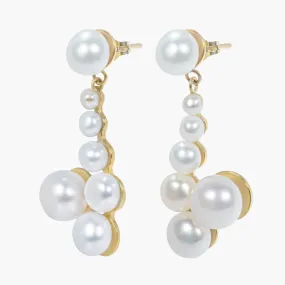 Adela 01 9K Gold Earrings w. Pearls