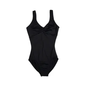 Adult Pinch Front Empire Waist Leotard - Black