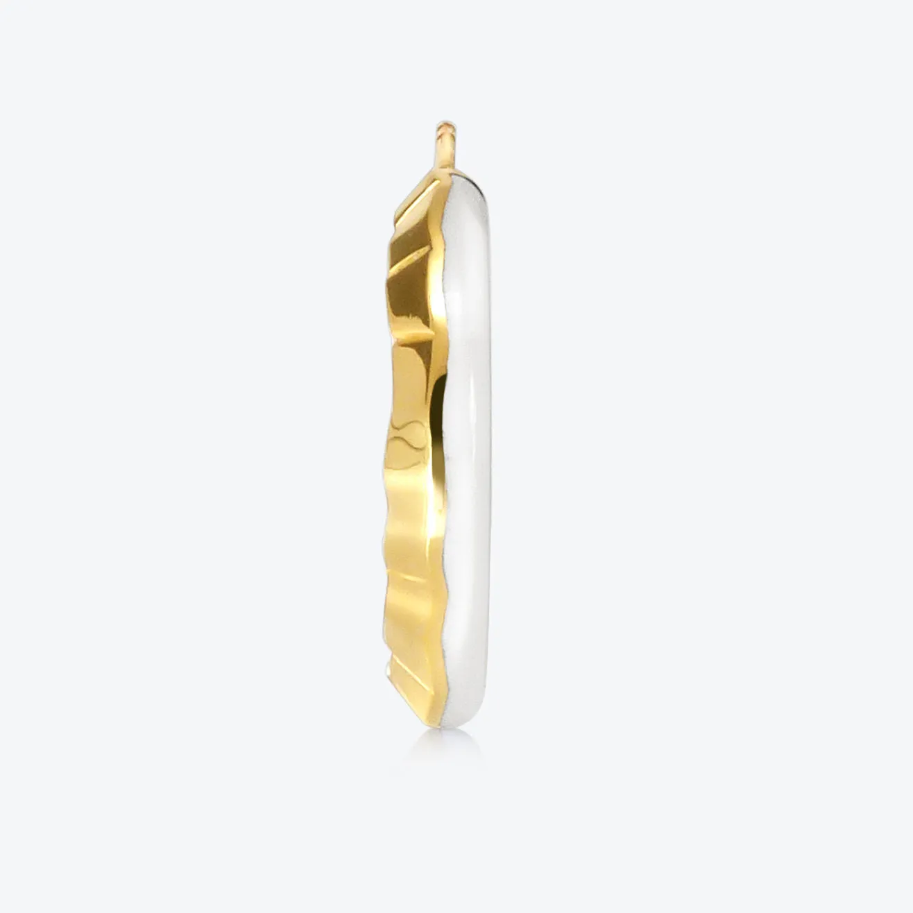 A.Iceberg SM 18K Gold Hoops w. White enamel