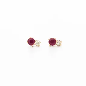 Amalfi Ruby & Diamond Two Amigo Studs