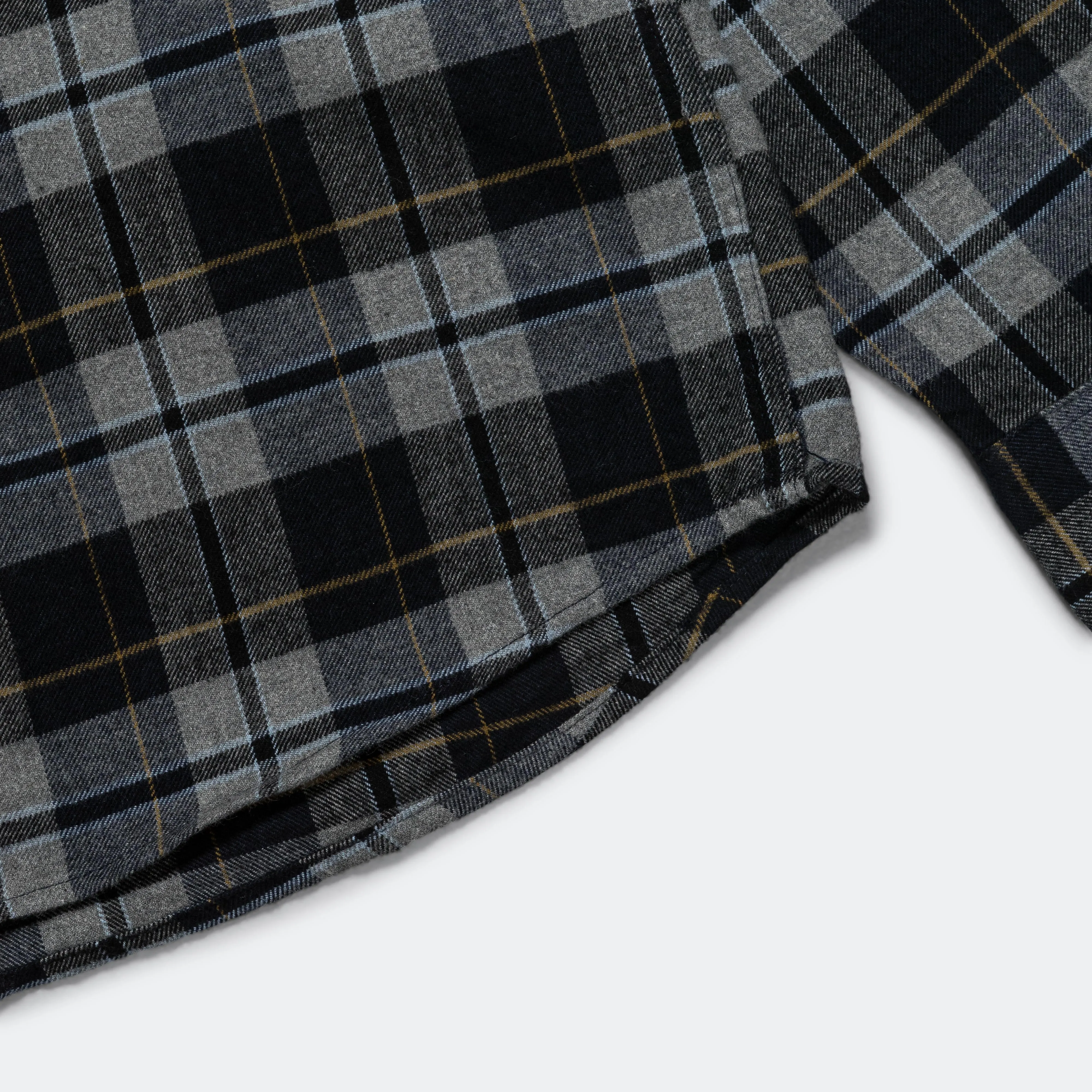 Anton Brushed Flannel Check - Medium Grey