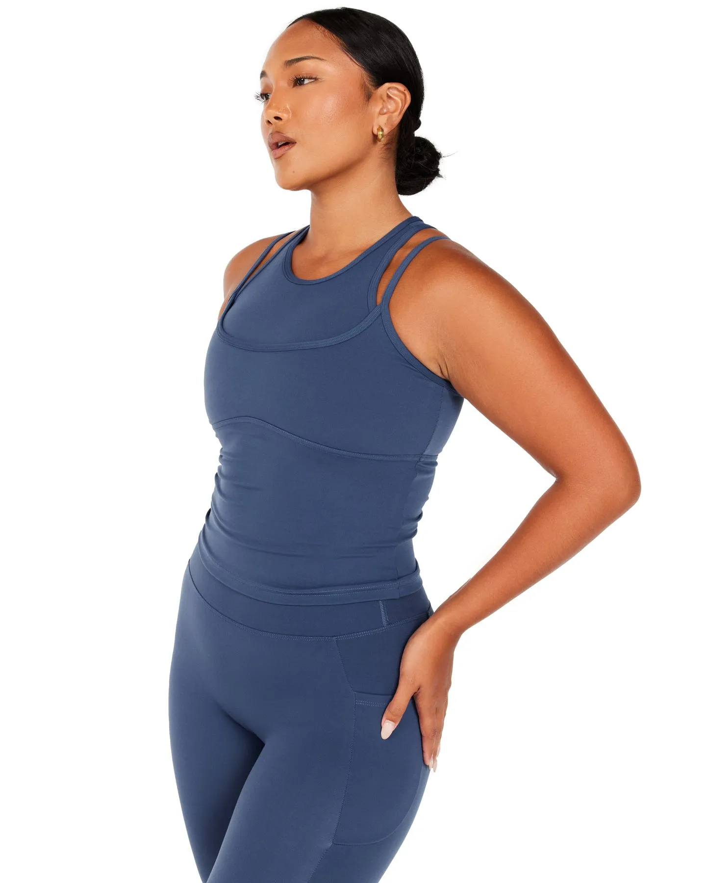 Aura Double Tank - Soft Navy