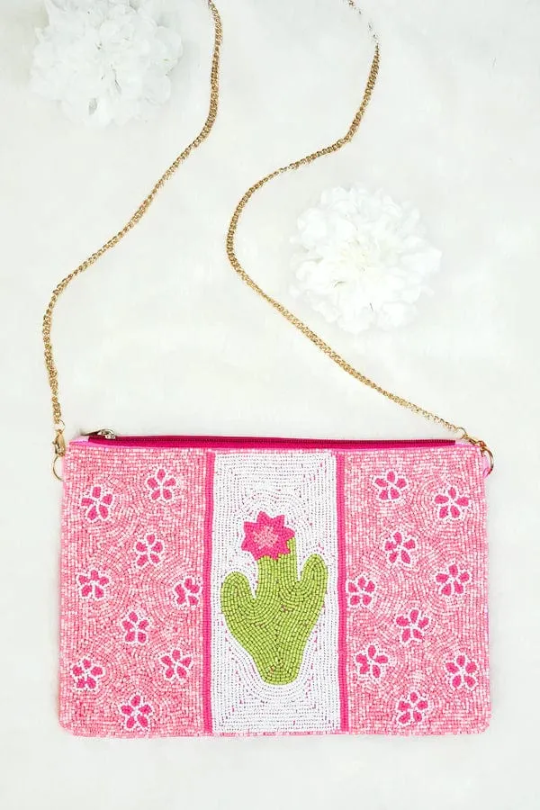 Beaded Cactus CROSSBODY PURSE