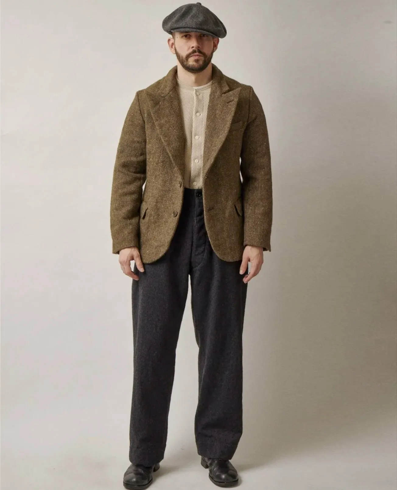 Belafonte Ragtime Clothing, Peaked Lapel Jacket, Green Mix