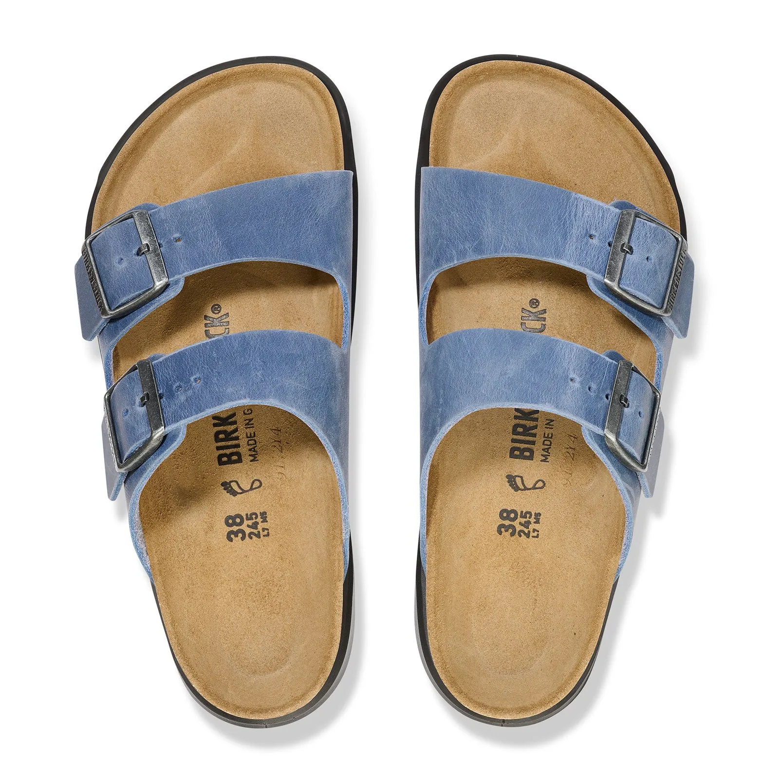 Birkenstock Arizona Rugged Slide Sandal (Men) - Elemental Blue Oiled Leather