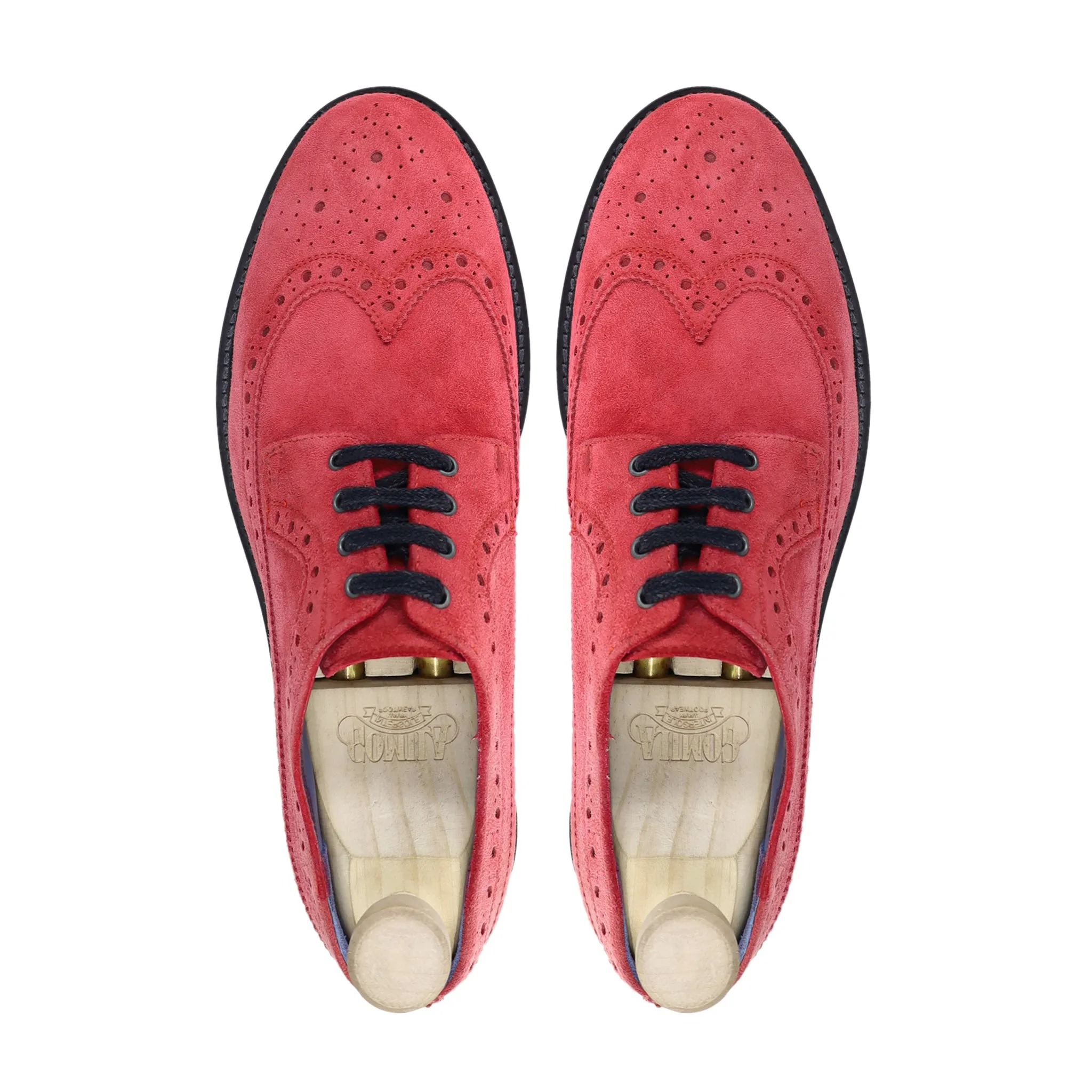 BISTOK - RED KID SUEDE DERBY