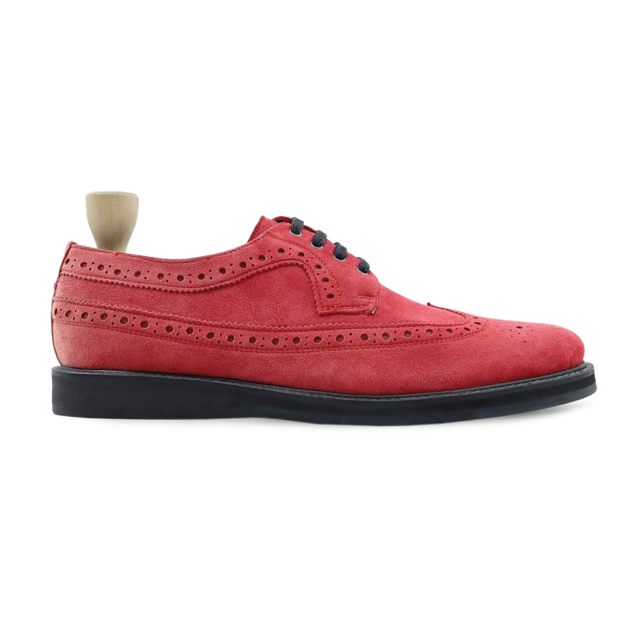 BISTOK - RED KID SUEDE DERBY