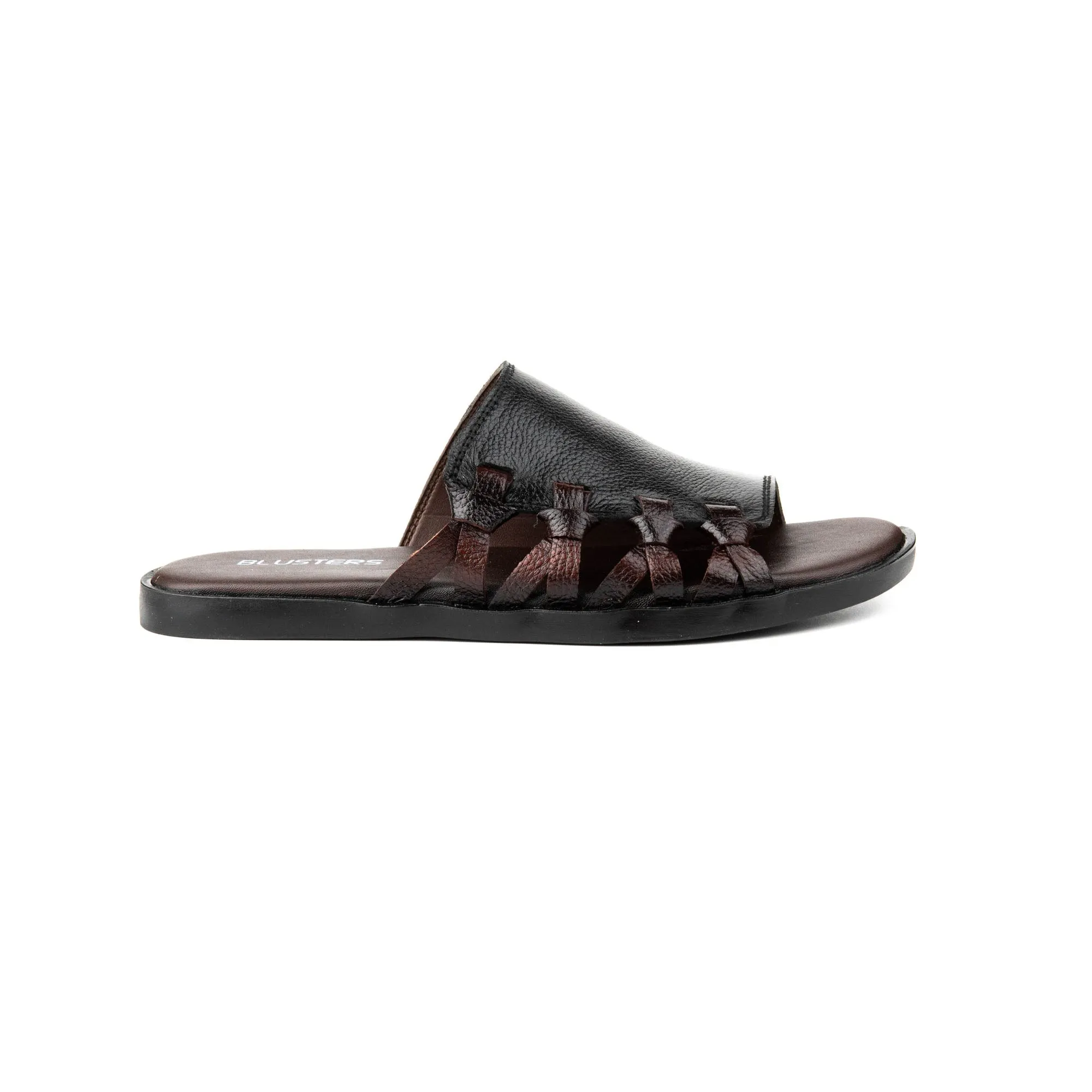 Black Premium Leather Slippers