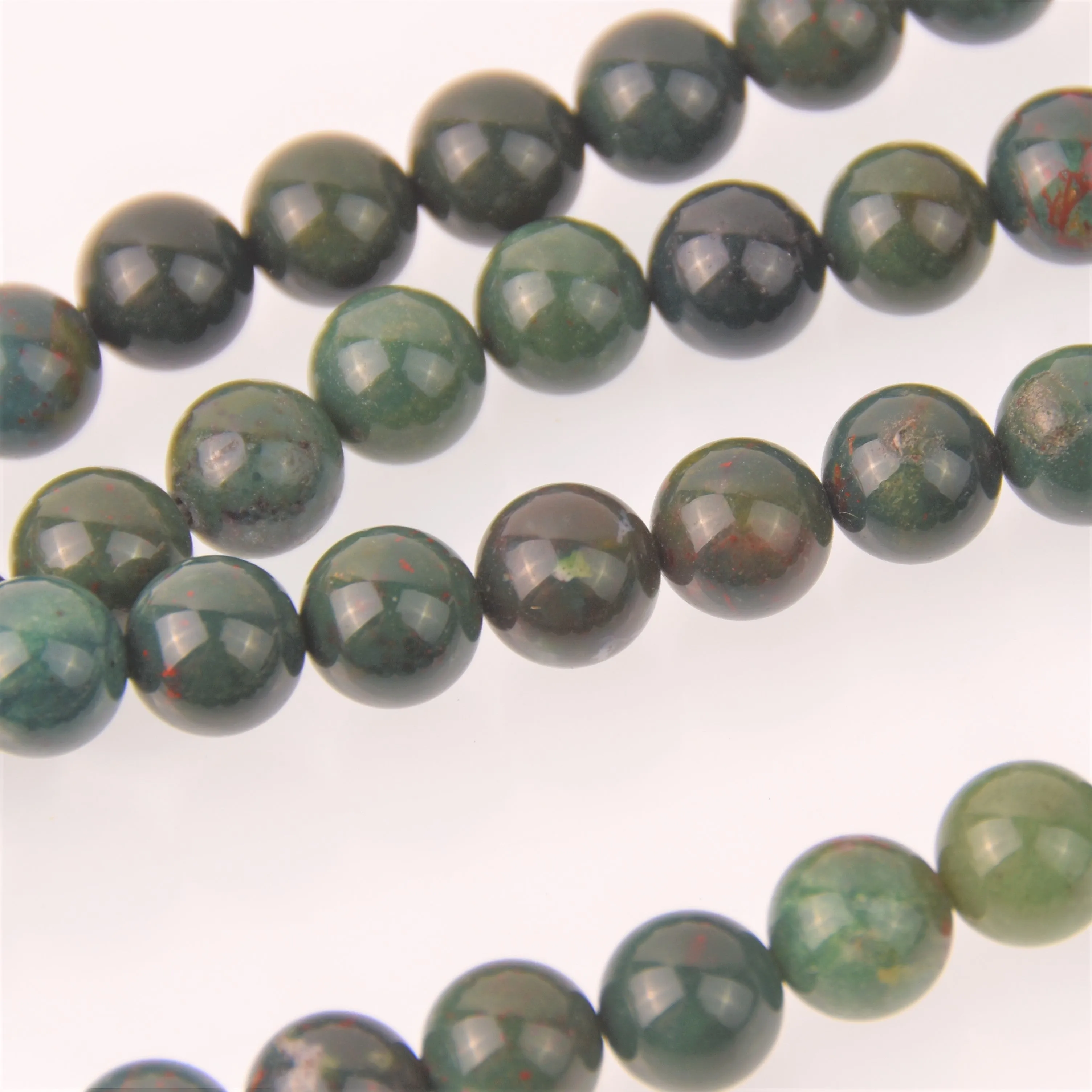 Blood Stone Half Strand, 8mm Round Gemstone Beads, 8 long gem0840