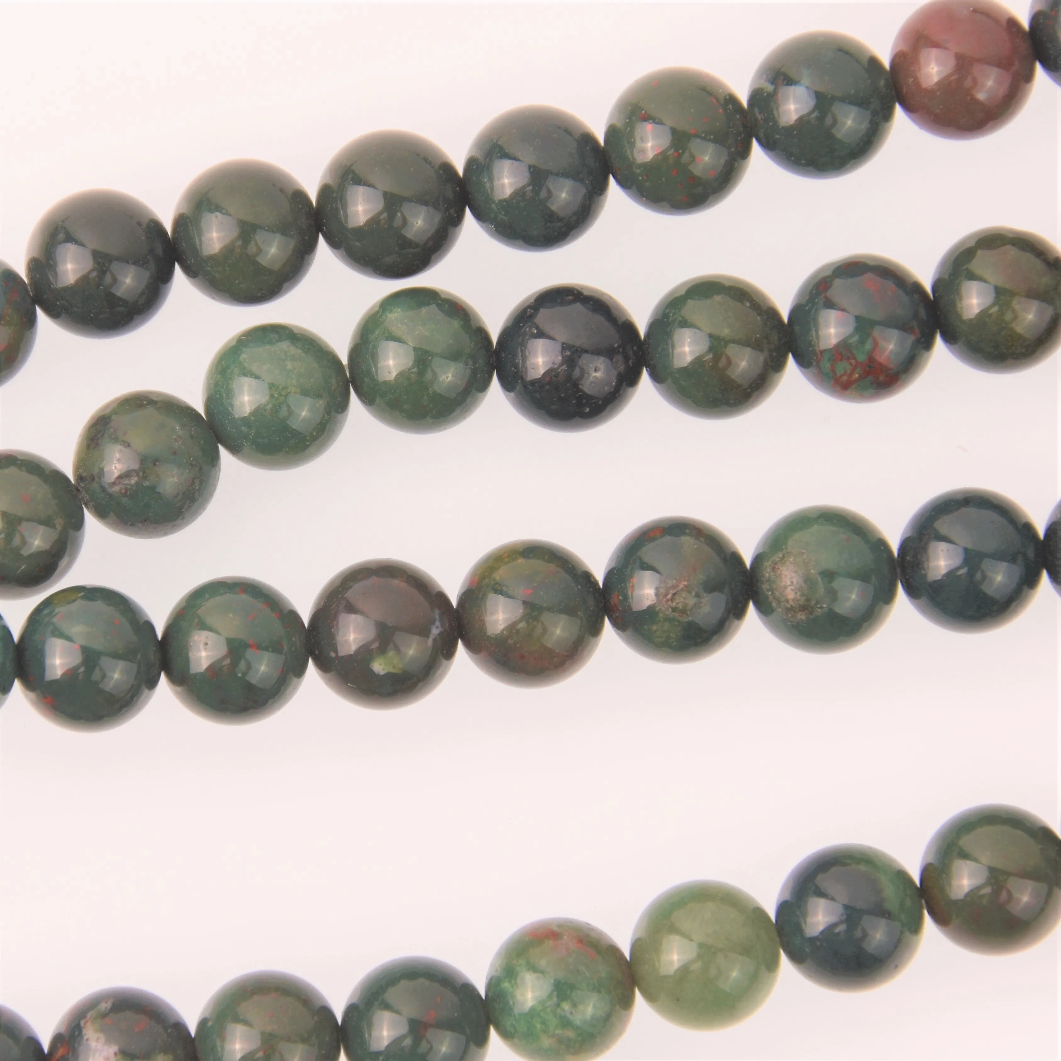 Blood Stone Half Strand, 8mm Round Gemstone Beads, 8 long gem0840