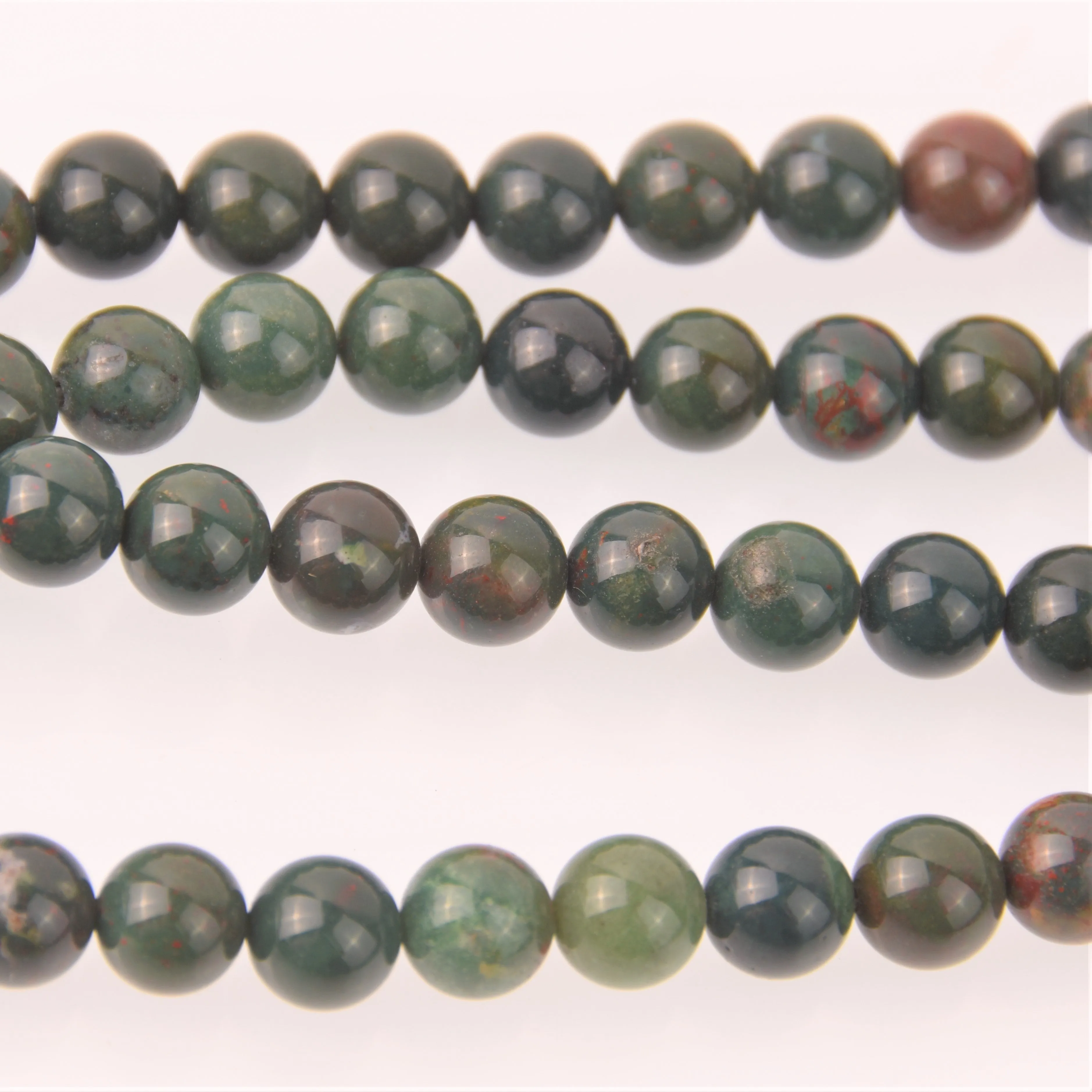 Blood Stone Half Strand, 8mm Round Gemstone Beads, 8 long gem0840