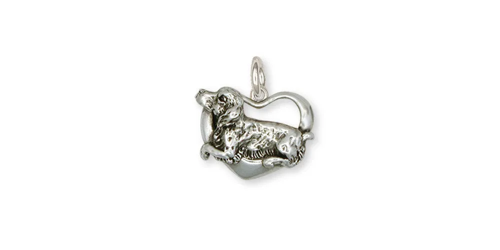 Brittany Dog Charm Handmade Sterling Silver Dog Jewelry BR3-C