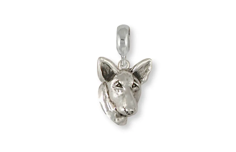 Bull Terrier Charm Slide Handmade Sterling Silver Dog Jewelry BU10-PNS