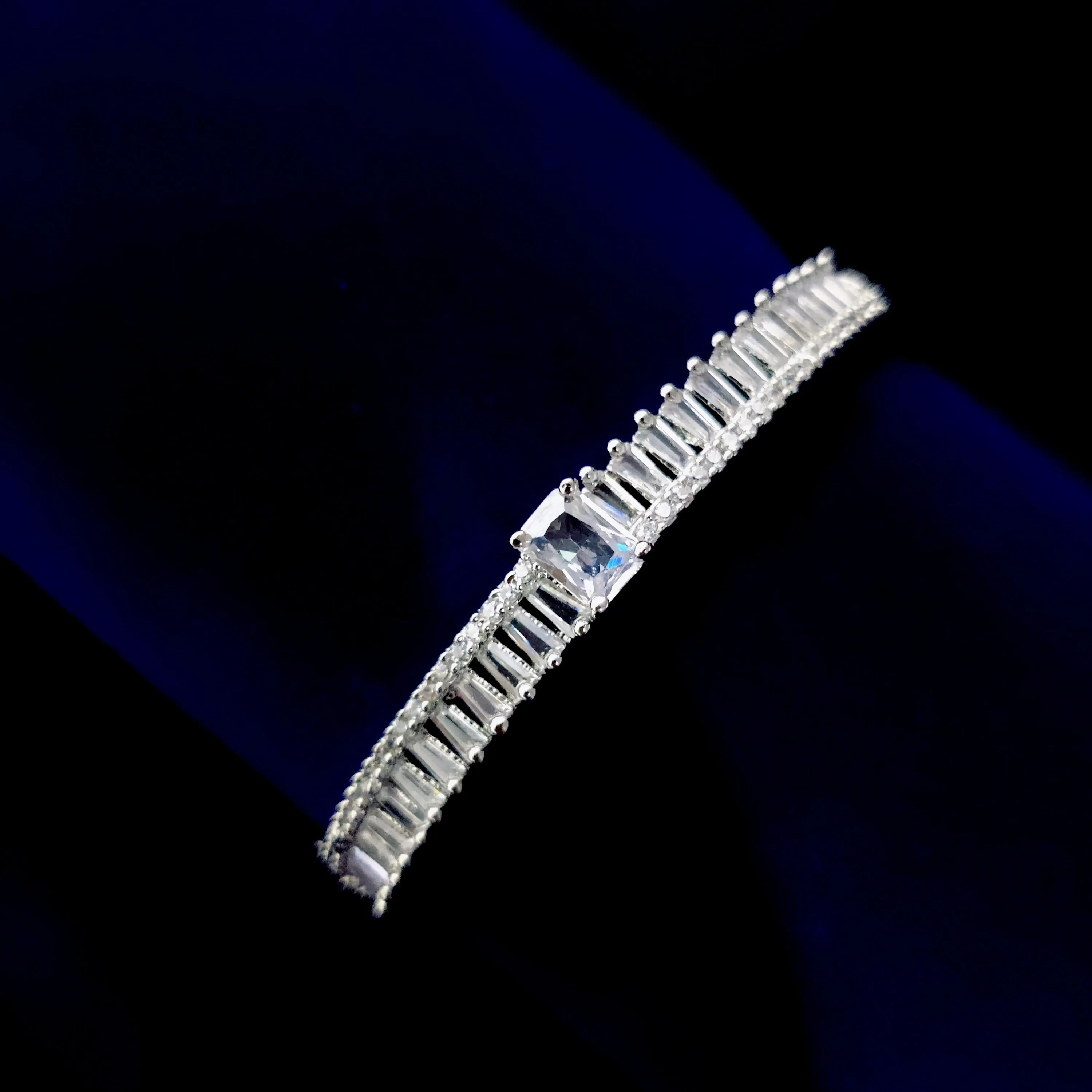 Captivating White Rhodium Bracelet