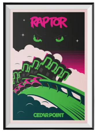 Cedar Point Raptor Poster