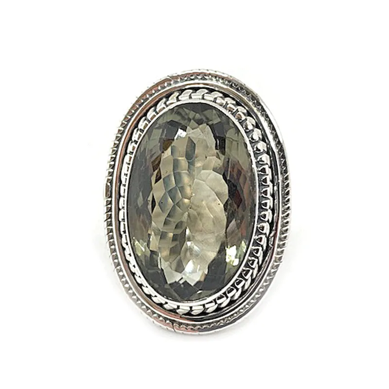 Chai Green Amethyst Gemstone Ring