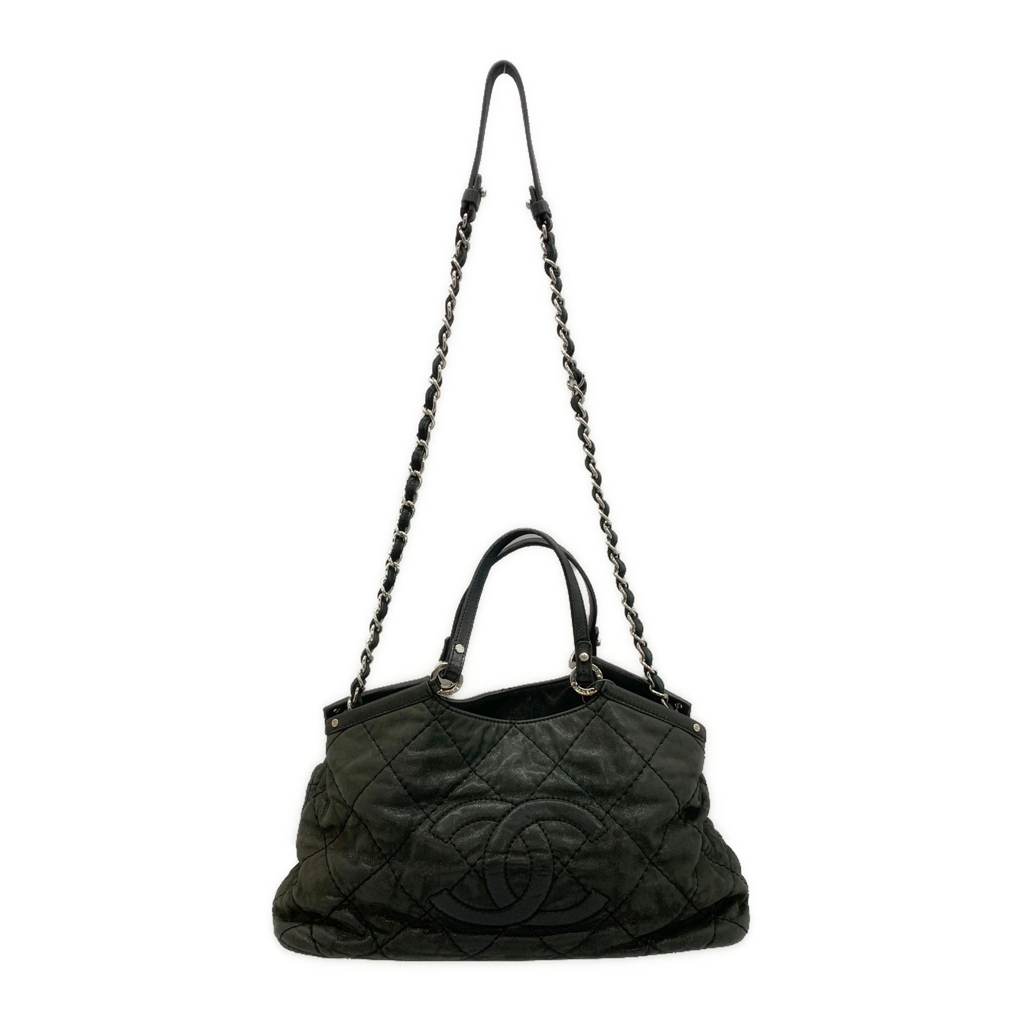 #CHANEL/MATELASSE/Hand Bag/BLK/Cowhide/Plain/A67045