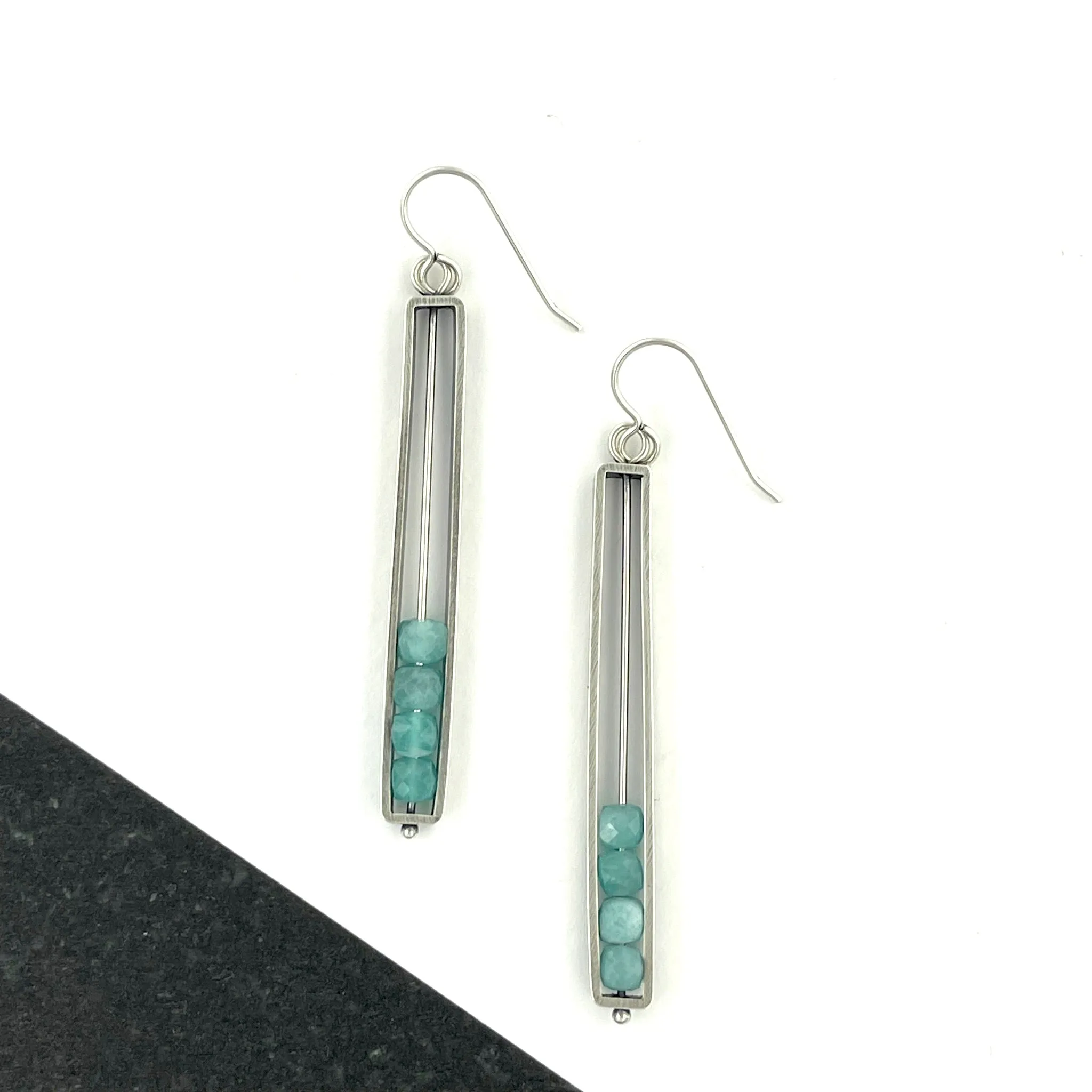 Changing Ice Earrings, Amazonite