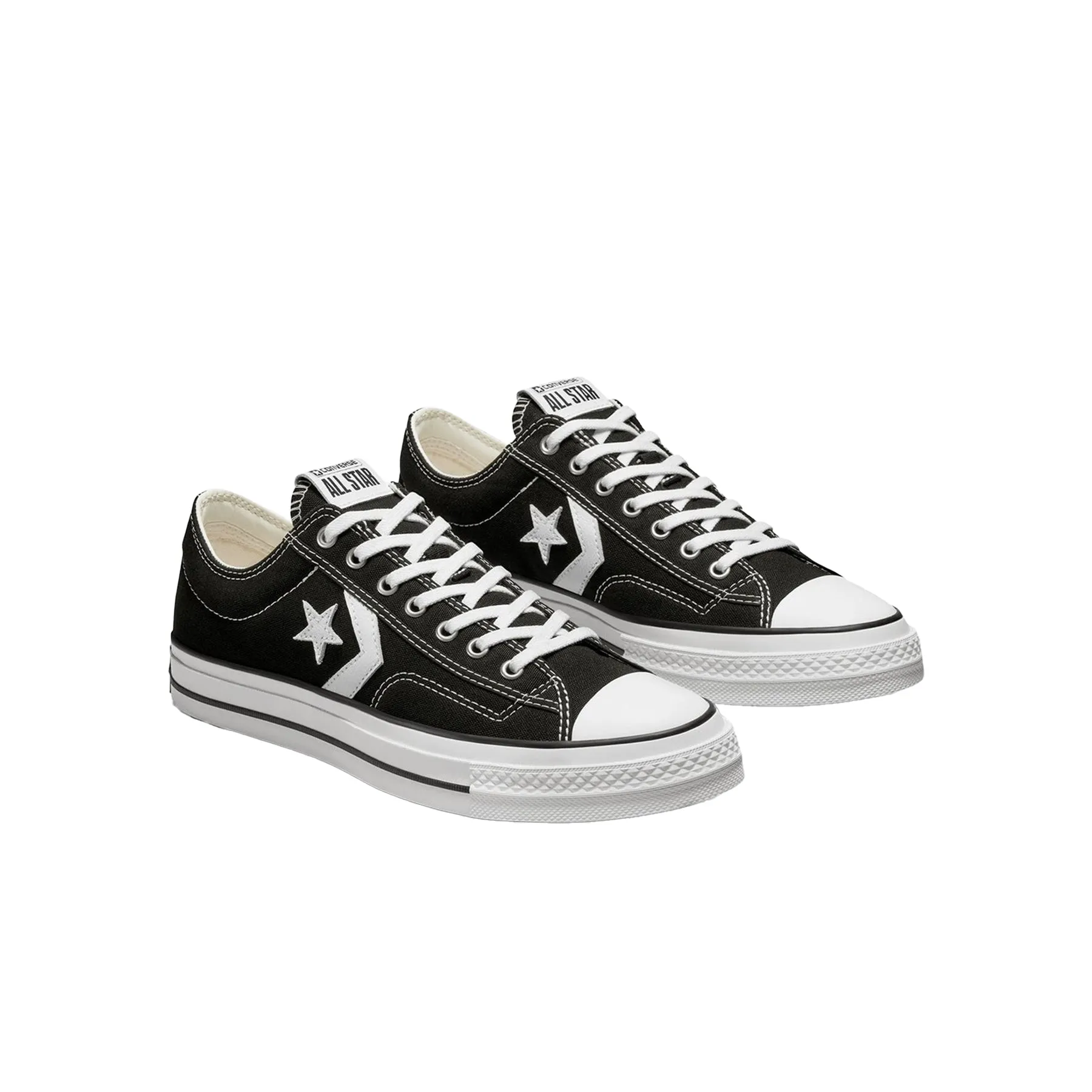 CONVERSE STAR PLAYER 76 LTHR LOW BLK - BLACK/VINTAGE WHITE/SILVER