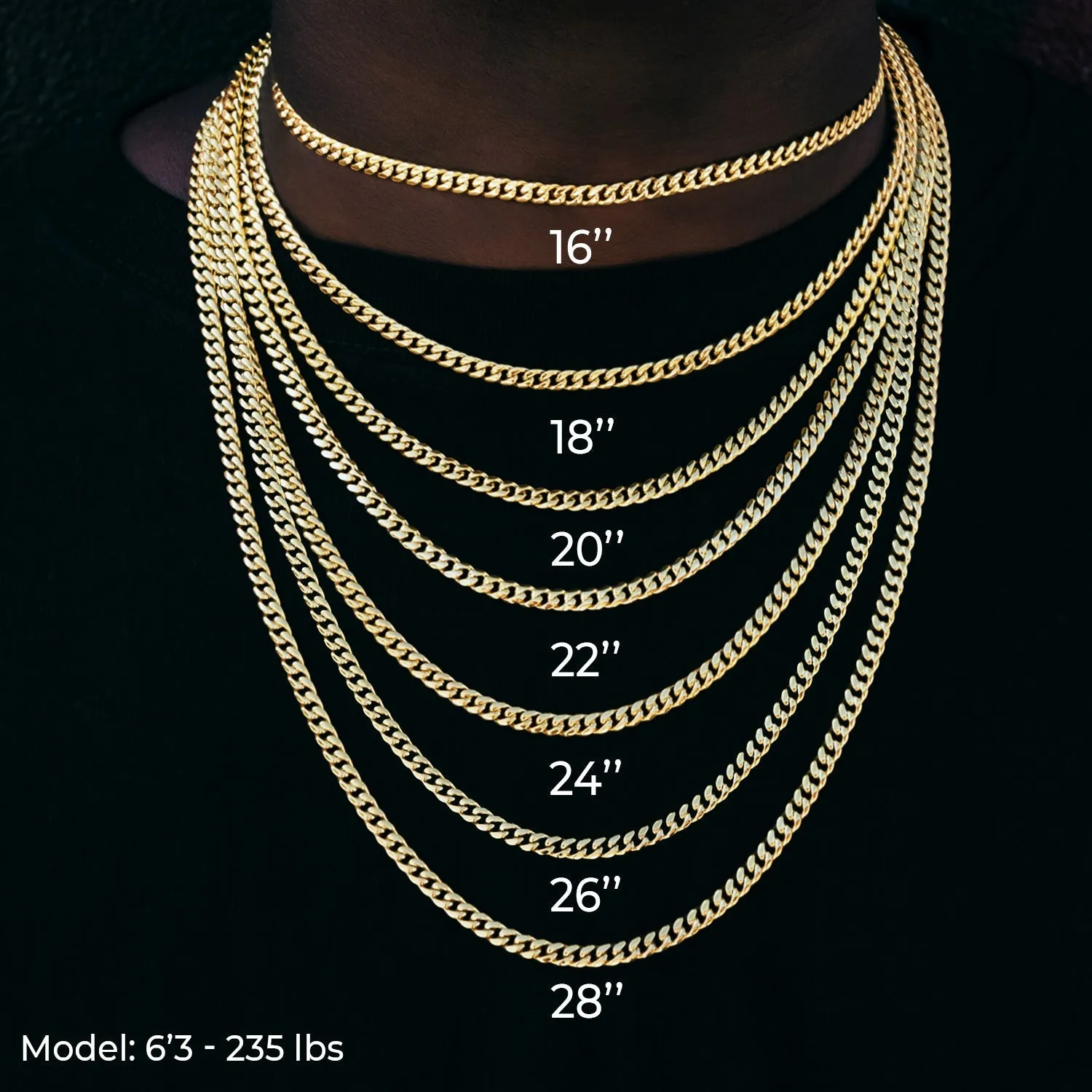 Cuban Link Chain in White Gold - 5mm