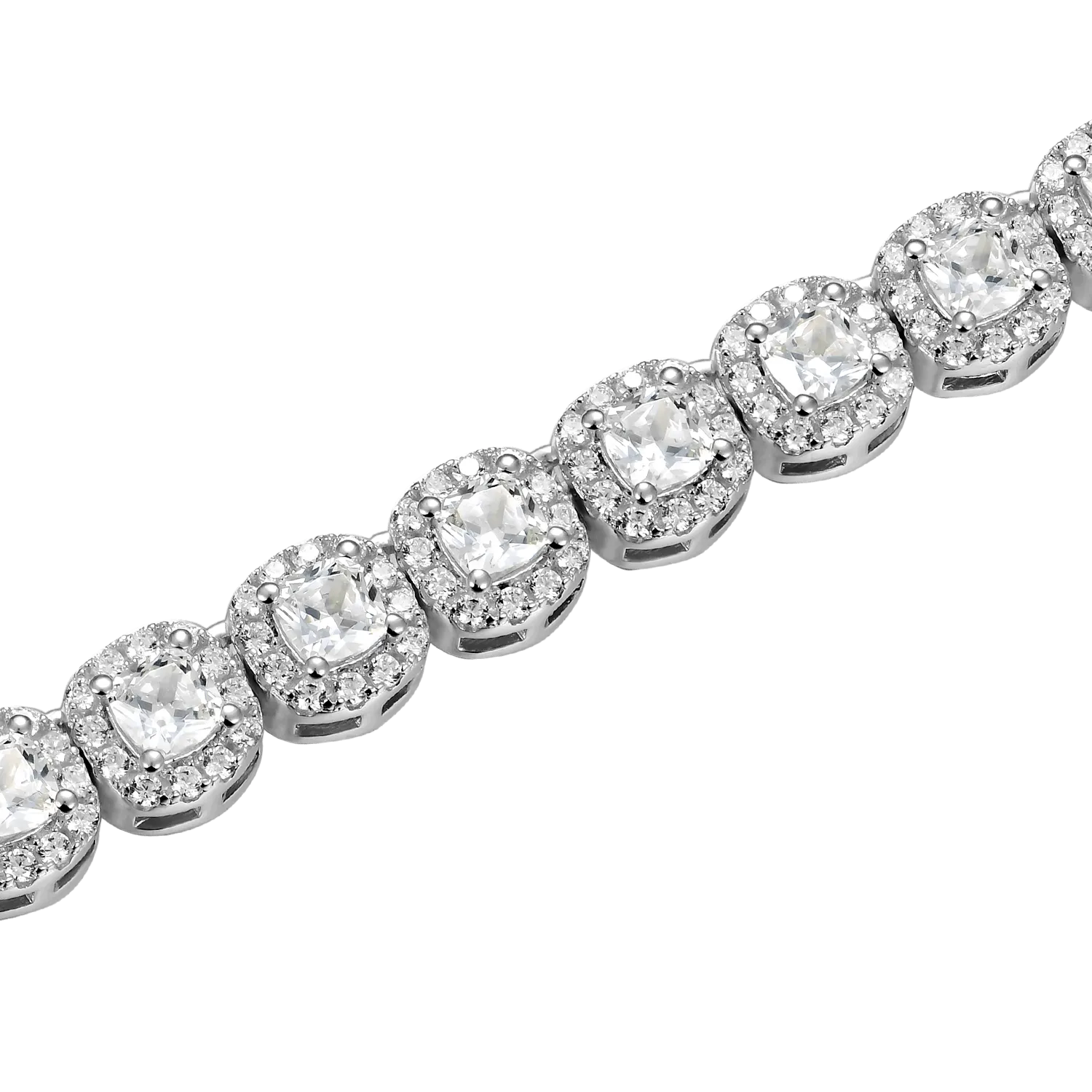 Cushion-Cut Clustered Tennis Bracelet - 7mm