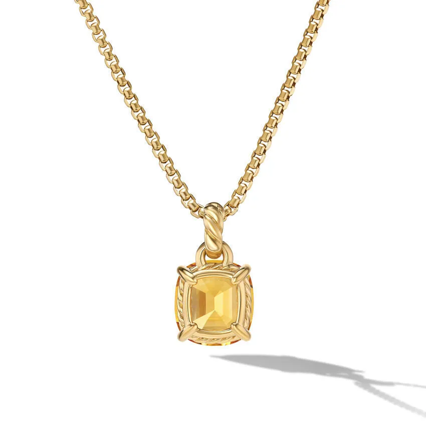 David Yurman Marbella Pendant in 18K Yellow Gold with Citrine, 12mm